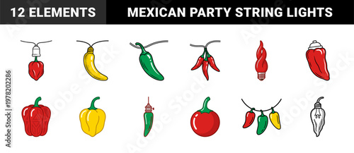 Chili Pepper Light Garland Set