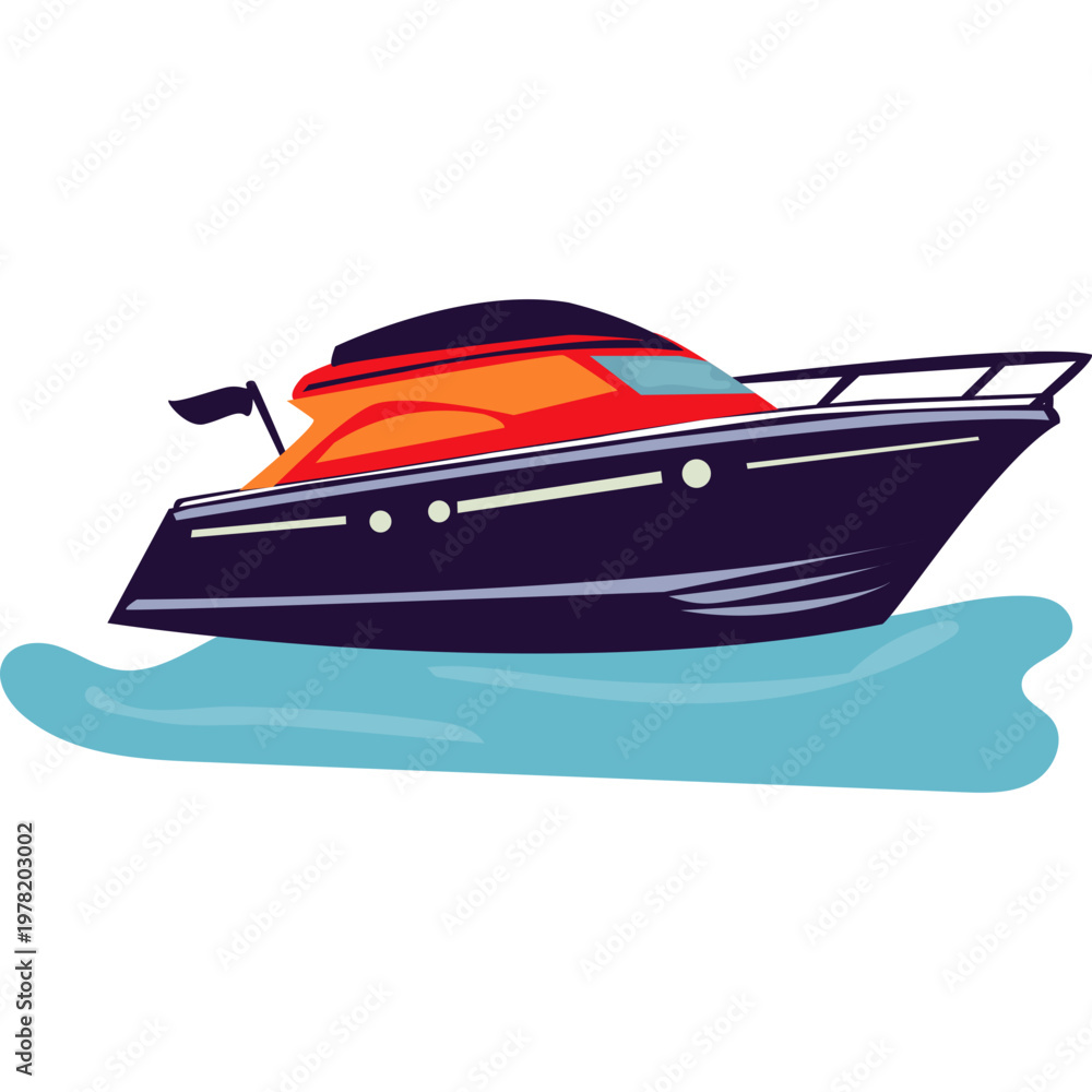 Naklejka premium Speedboat Illustration