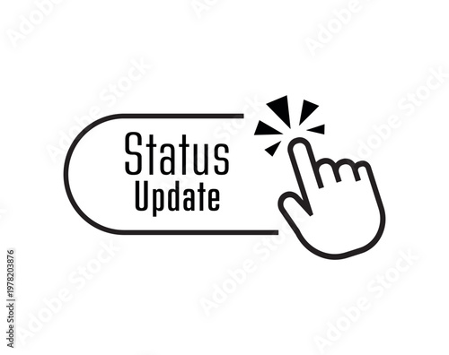 status update sign on white background