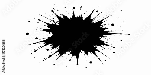 Black ink splatter blot grunge background texture design pattern
