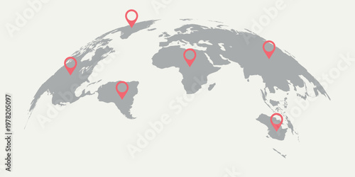 Foto Vector world map with pointers