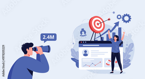 Professional team celebrates reaching a significant business milestone of over two million users with strategic goal tracking.