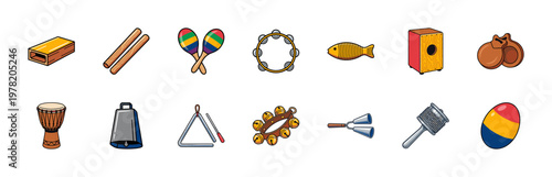 Rhythmic Percussion Graphic Asset Sheet
