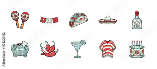 Mexican Fiesta Birthday Celebration Assets