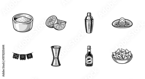 Mexican Festive Celebration Assets Grid