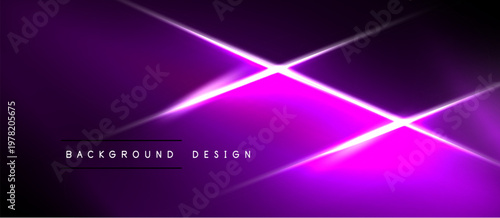 Abstract purple background. Bright lines intersect creating dynamic visual effect. Modern design element for projects.