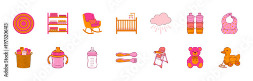 Baby Nursery and Infant Shower Graphic Elements