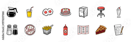 Classic Diner Food and Furniture Graphics