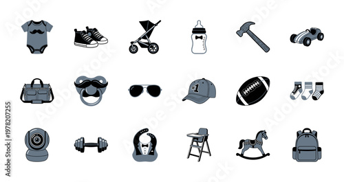 Masculine Baby Boy Lifestyle Vector Assets.
