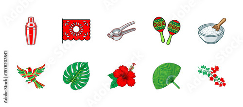 Mexican Fiesta and Cocktail Graphic Assets