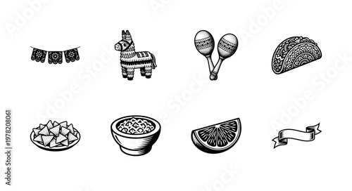 Mexican Fiesta Celebration Graphic Assets