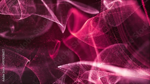 Data visualization pink particle wave flow background seamless loop video
