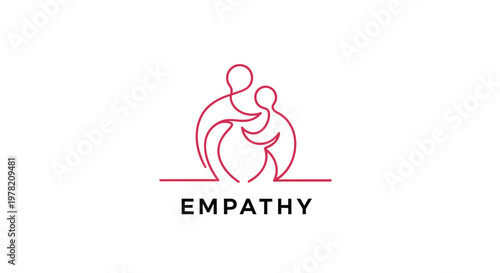 Empathy symbol, compassion icon, support logo, kindness sign, vector graphics