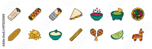 Mexican Taco Fiesta Vector Graphic Assets