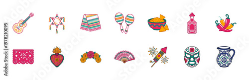 Mexican Celebration Party Elements Grid
