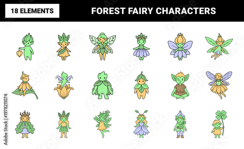 Whimsical Nature Fairy Sprite Asset Sheet