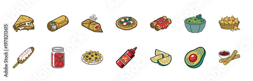 Mexican Street Food Graphic Elements Set