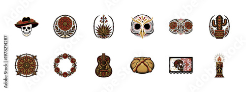 Day of the Dead Sugar Skull Vector Set