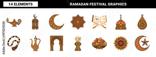 Islamic Celebration Vector Graphic Set