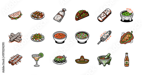 Mexican Cuisine Street Food Vector Assets