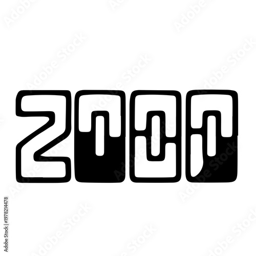 Bold Y2K Millennium Number Art