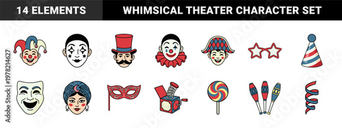 Circus Clown and Carnival Party Elements