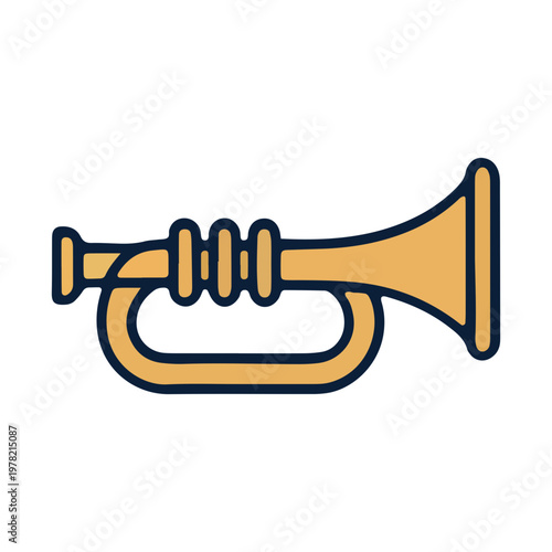 Flat Design Musical Trumpet Icon