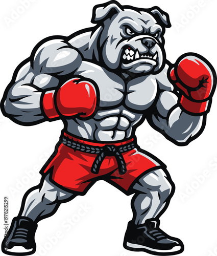 Dog Boxer Mascot Illustration Vector