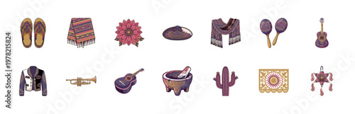 Traditional Mexican Cultural Graphic Elements