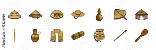 Traditional Asian Headgear and Rural Assets
