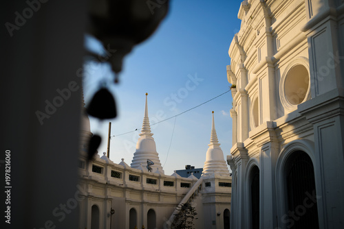 Phra Maha Chedi in Watprayoon Thonburi Temple in bangkok Thailand.Important temples and archaeological sites of Thailand that foreign tourists are very popular.
