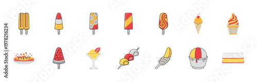 Frozen Dessert Vector Asset Grid