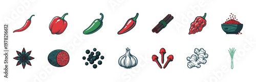 Spicy Kitchen Ingredients Vector Assets