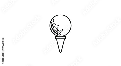 Simple line drawing of a golf ball on a tee