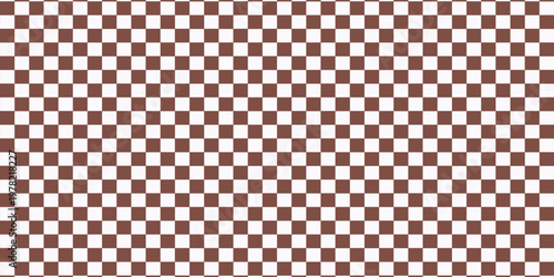 Checkered seamless pattern. Endless background. Racing flag texture. tile  white brown  chessboard pattern