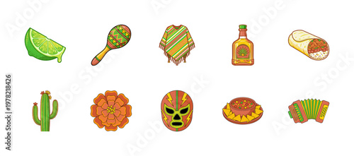 Mexican Fiesta Cultural Graphic Set