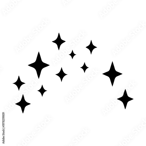 A minimalist vector graphic of a starburst design on a white background