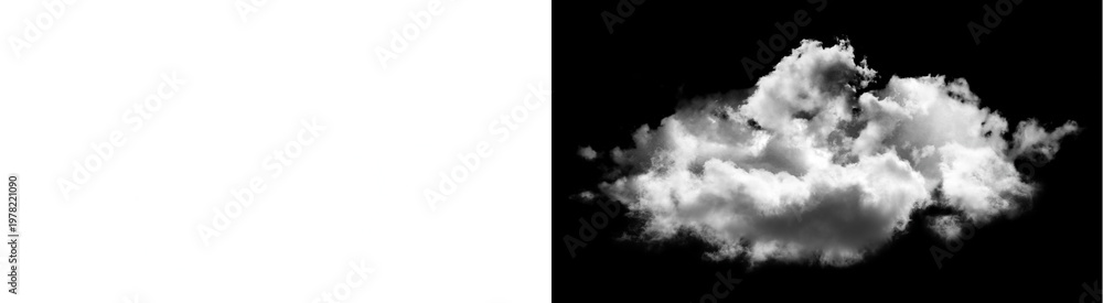 Fototapeta premium PNG image of&nbsp;A fluffy white cumulus cloud floating in the sky captures bright natural light and texture on transparent background