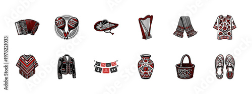 Mexican Folklore Traditional Design Assets