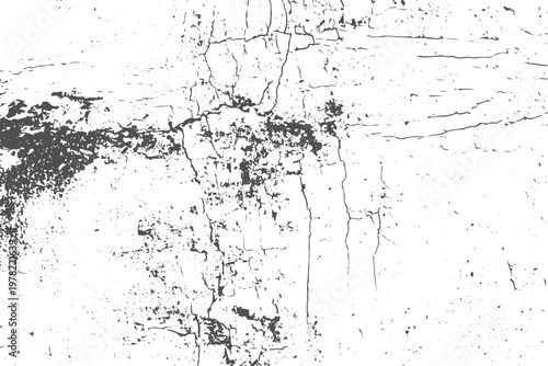 Cracked grunge texture dark grey on white