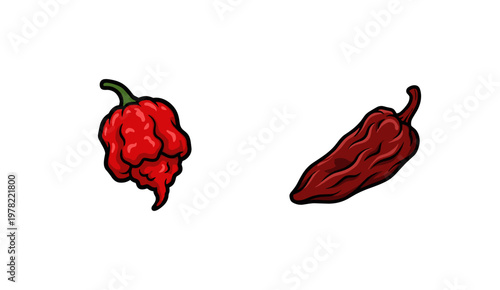 Spicy Chili Pepper Variety Graphic Set