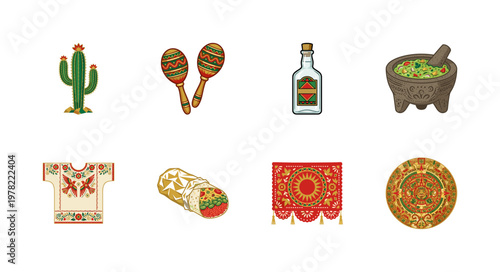 Mexican Culture and Fiesta Vector Sheet