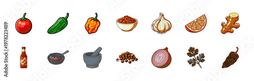 Spicy Chili and Kitchen Ingredient Set