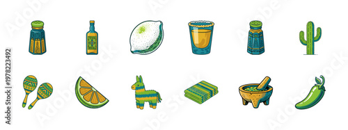 Mexican Tequila and Fiesta Graphic Elements