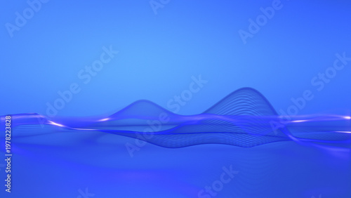 Gentle Aqua Wave Lines – Clean Abstract Composition