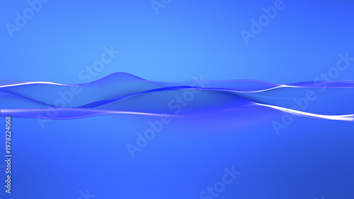 Light Blue Fluid Lines – Abstract Minimal Still