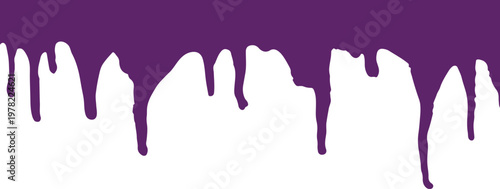 Purple paint dripping on white background