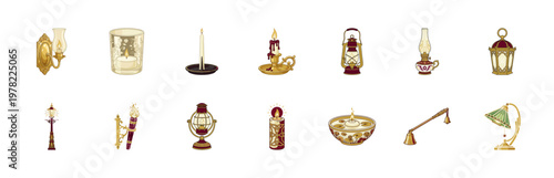 Antique Candle and Lamp Collection