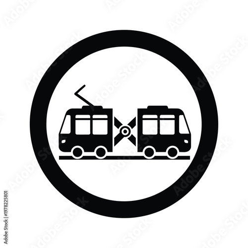 Tram Intersection Icon Transport Symbol