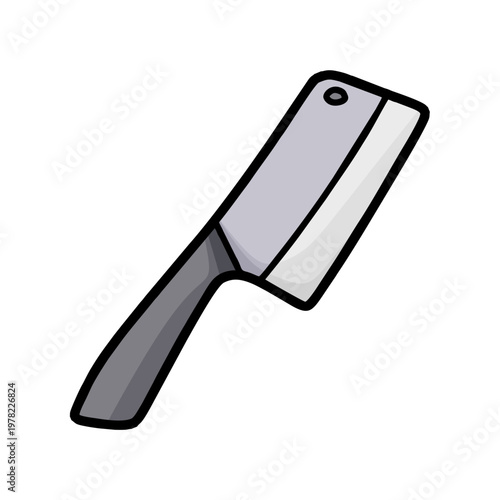 large knife with a hole in the tip colored vector
